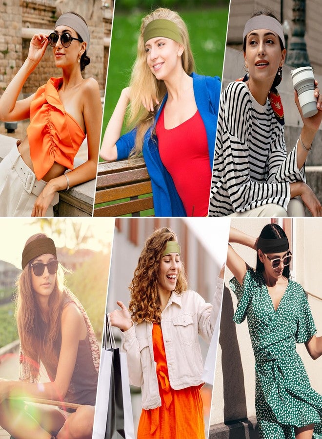 Ztomine Headbands for Women, 8pcs Stretchy Non Slip Soft Cotton Cloth Hair Bands for Sports, Workout, Yoga and Running - Image 3